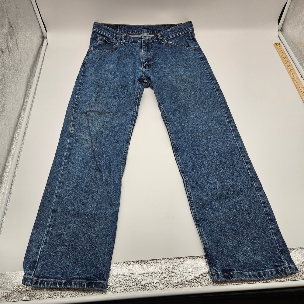 Wrangler Premium Quality Mens Straight Leg Jeans 34x30 Medium Wash Blue 96FXVMF